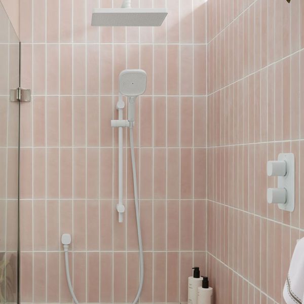 Vado Cameo Matt White Multi Function Slide Rail Shower Kit #2