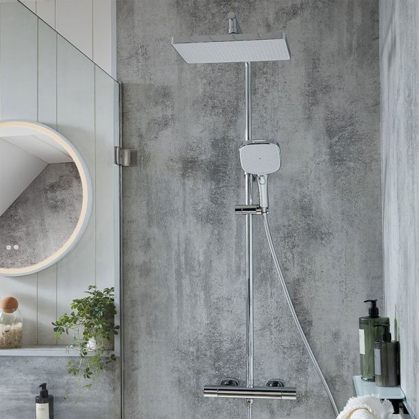 Vado Cameo Chrome Thermostatic Exposed Bar Valve Shower Kit #2