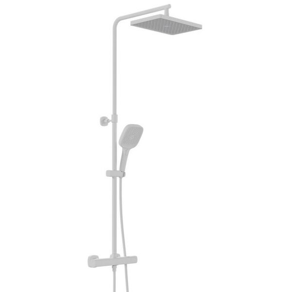 Vado Cameo Matt White Thermostatic Exposed Bar Valve Shower Kit