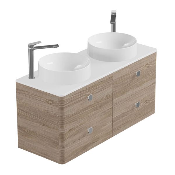 Vado Cameo Wall Hung Natural Oak Worktop Vanity Unit 1200mm #2