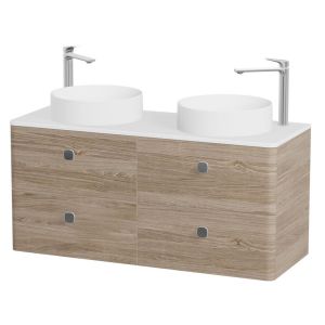 Vado Cameo Wall Hung Natural Oak Worktop Vanity Unit 1200mm