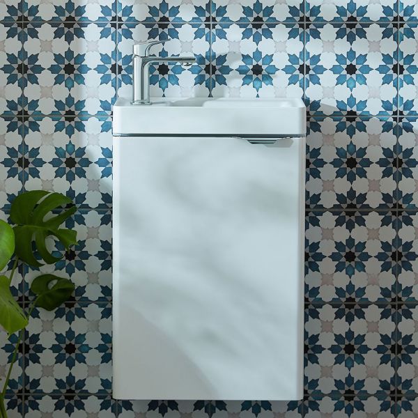 Vado Cameo Wall Hung Arctic White Cloakroom Unit 400mm #2