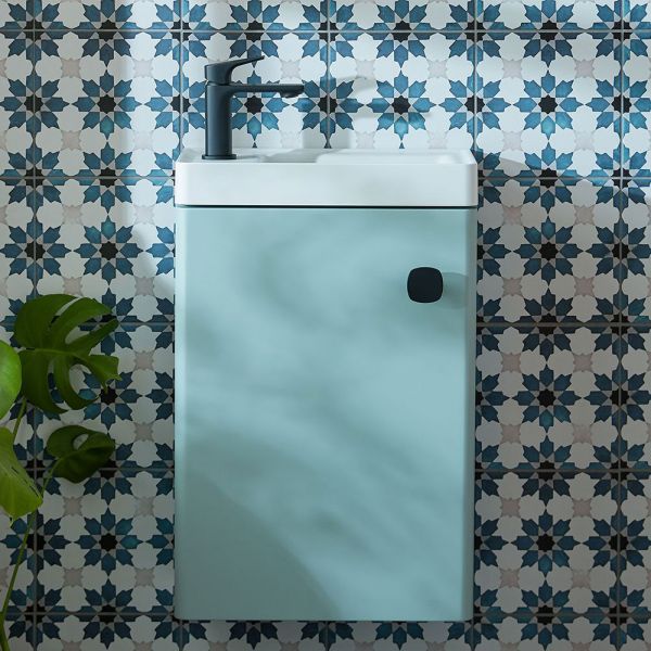 Vado Cameo Wall Hung Cove Blue Cloakroom Unit 400mm #2