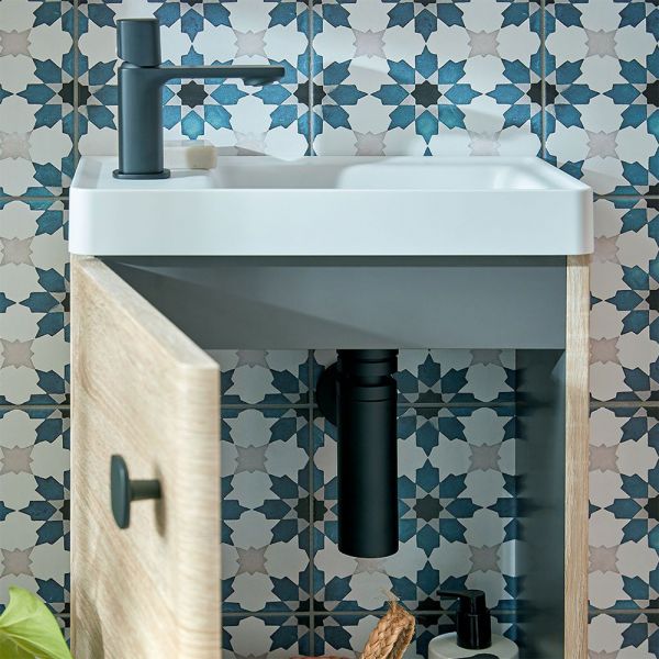 Vado Cameo Wall Hung Natural Oak Cloakroom Unit 400mm #3