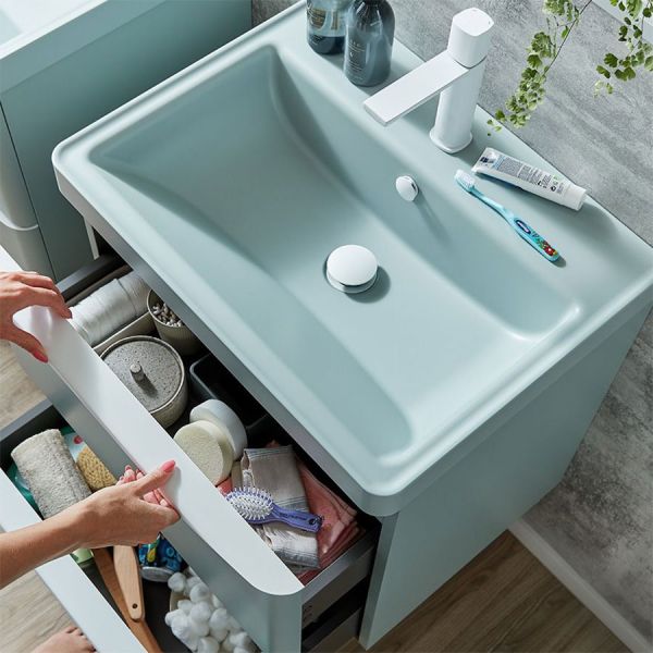Vado Cameo Wall Hung Cove Blue Vanity Unit 600mm #3