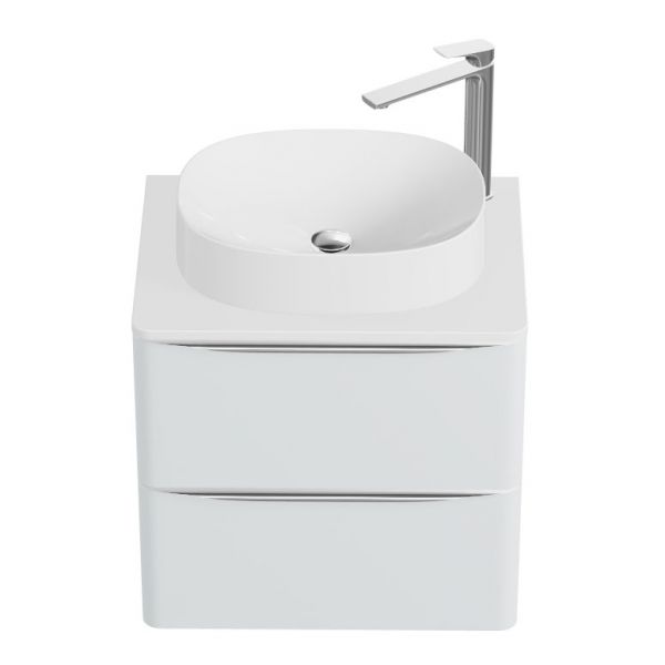 Vado Cameo Wall Hung Arctic White Worktop Vanity Unit 600mm #3