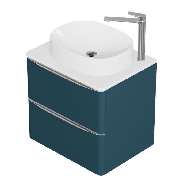 Vado Cameo Wall Hung Atlantic Blue Worktop Vanity Unit 600mm