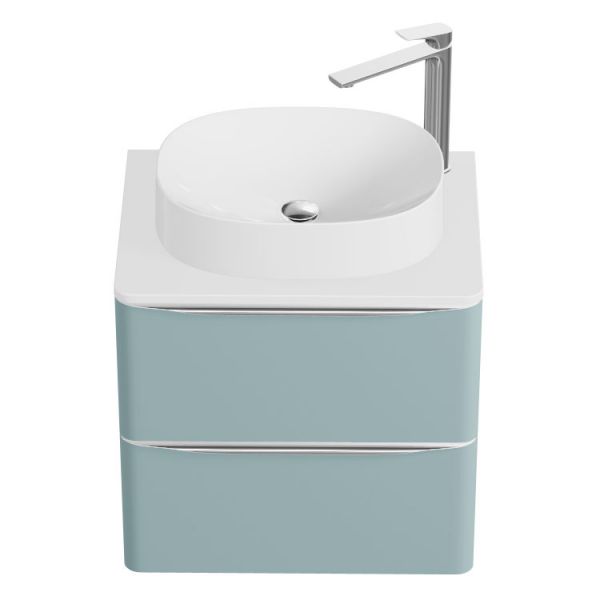 Vado Cameo Wall Hung Cove Blue Worktop Vanity Unit 600mm #3