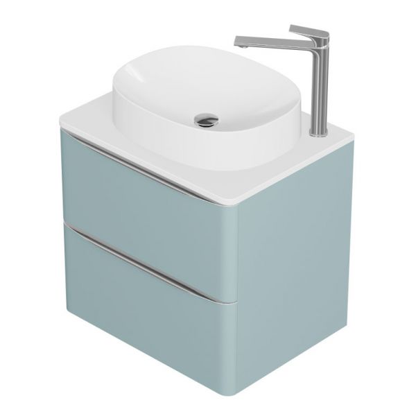 Vado Cameo Wall Hung Cove Blue Worktop Vanity Unit 600mm