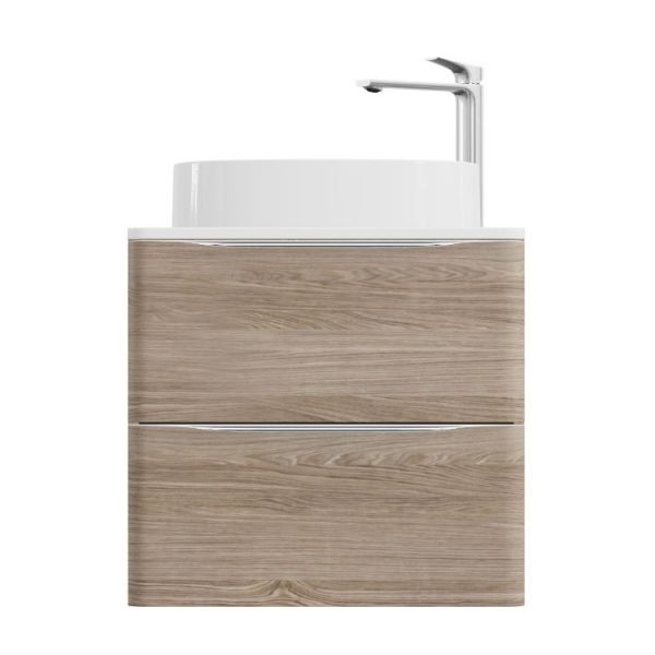 Vado Cameo Wall Hung Natural Oak Worktop Vanity Unit 600mm #3