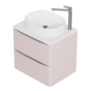 Vado Cameo Wall Hung Pink Clay Worktop Vanity Unit 600mm