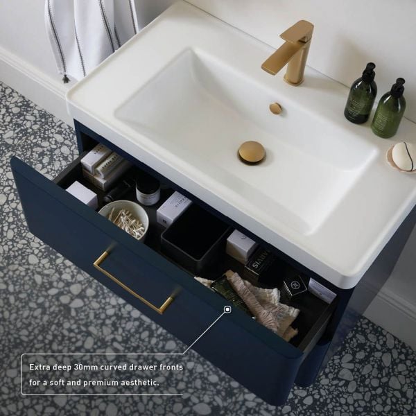 Vado Cameo Wall Hung Atlantic Blue Vanity Unit 800mm #3