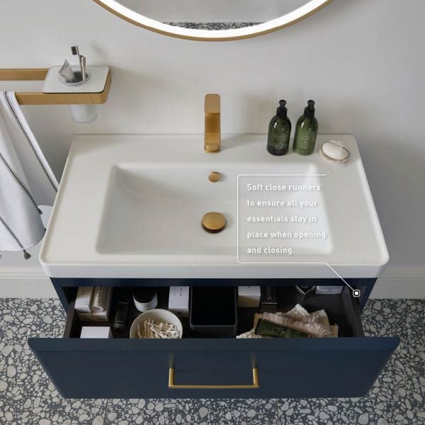 Vado Cameo Wall Hung Atlantic Blue Vanity Unit 800mm #4