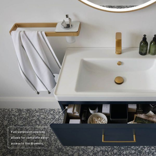 Vado Cameo Wall Hung Atlantic Blue Vanity Unit 800mm #5
