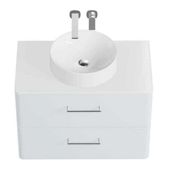 Vado Cameo Wall Hung Arctic White Worktop Vanity Unit 800mm #2