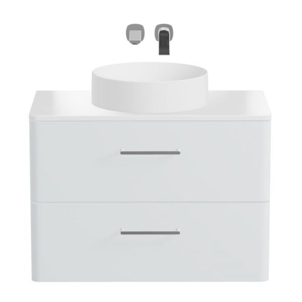 Vado Cameo Wall Hung Arctic White Worktop Vanity Unit 800mm