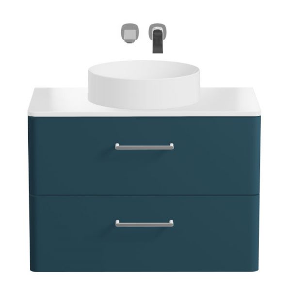 Vado Cameo Wall Hung Atlantic Blue Worktop Vanity Unit 800mm