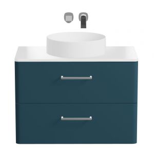 Vado Cameo Wall Hung Atlantic Blue Worktop Vanity Unit 800mm