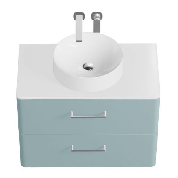 Vado Cameo Wall Hung Cove Blue Worktop Vanity Unit 800mm #2