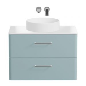 Vado Cameo Wall Hung Cove Blue Worktop Vanity Unit 800mm