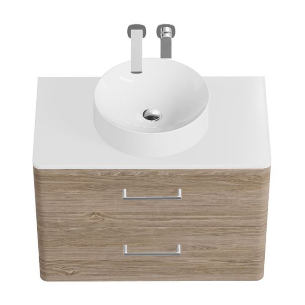 Vado Cameo Wall Hung Natural Oak Worktop Vanity Unit 800mm #2