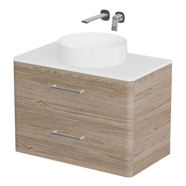 Vado Cameo Wall Hung Natural Oak Worktop Vanity Unit 800mm #3
