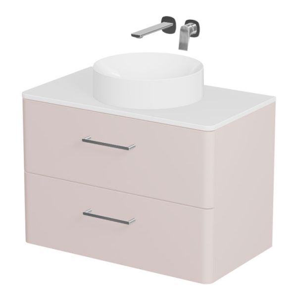Vado Cameo Wall Hung Pink Clay Worktop Vanity Unit 800mm #3