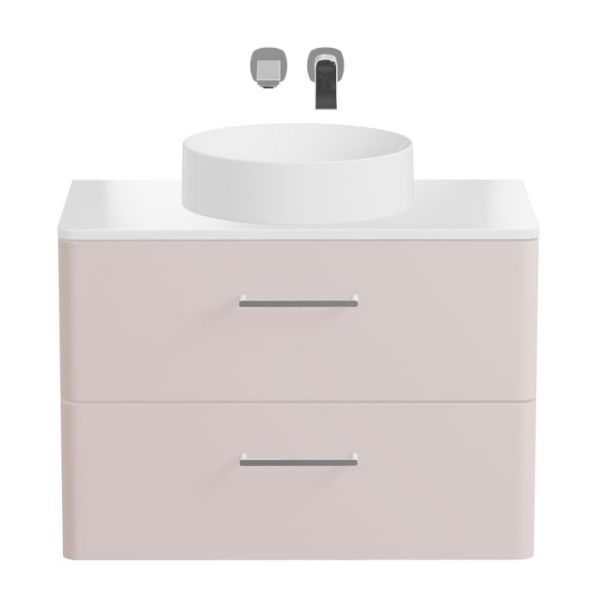 Vado Cameo Wall Hung Pink Clay Worktop Vanity Unit 800mm