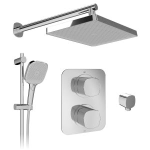 Vado Cameo Chrome Concealed 2 Outlet Thermostatic Shower Pack with Riser Rail