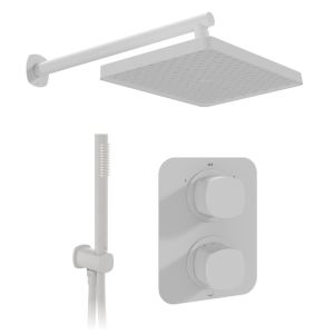 Vado Cameo Matt White Concealed 2 Outlet Thermostatic Shower Pack