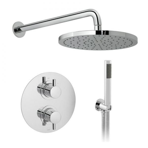 Vado DX Celsius Chrome Concealed 2 Outlet Thermostatic Shower Pack Round