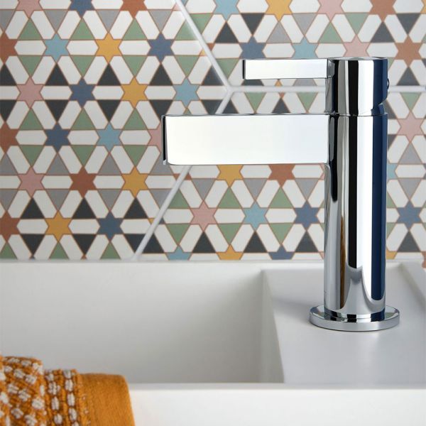 Vado Edit Chrome Mini Basin Mixer Tap with Universal Waste #4