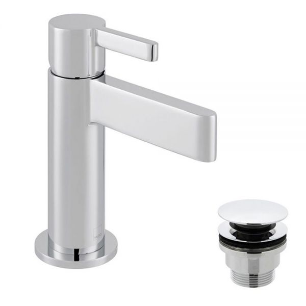Vado Edit Chrome Mini Basin Mixer Tap with Universal Waste