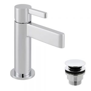 Vado Edit Chrome Mini Basin Mixer Tap with Universal Waste