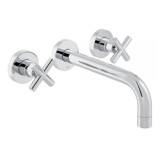 Vado Elements Chrome Wall Mounted 3 Hole Wall Mounted Basin Mixer Tap