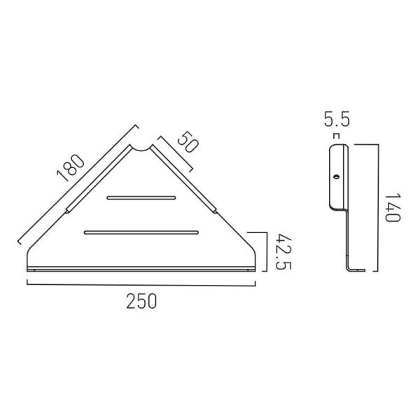 Vado Individual Brushed Gunmetal Corner Shelf #2