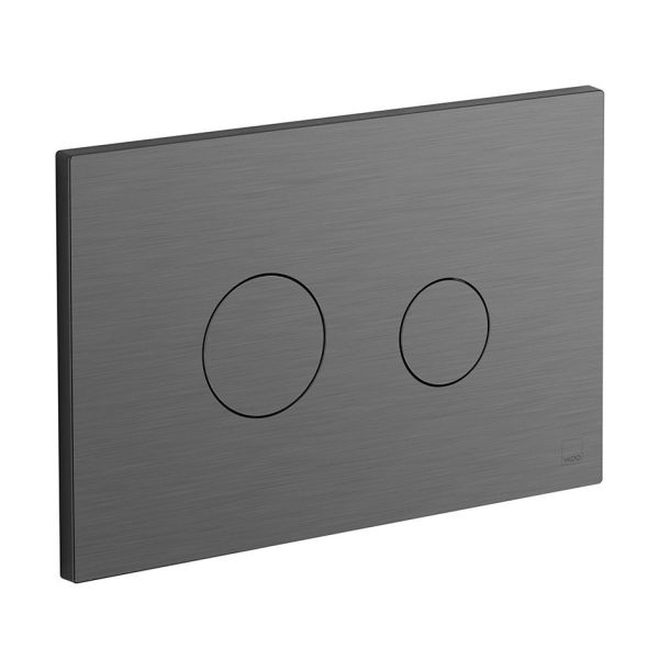 Vado Individual Round Dual Flush Plate Brushed Gunmetal