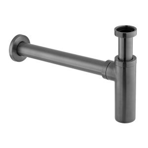 Vado Individual Brushed Gunmetal Contemporary Round Bottle Trap