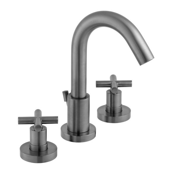 Vado Individual Elements Brushed Gunmetal 3 Hole Deck Mounted Basin Mixer Tap with Waste