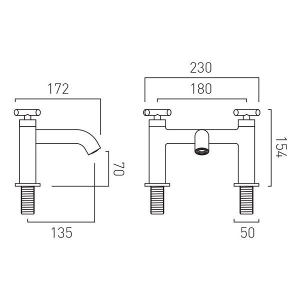 Vado Individual Elements Brushed Gunmetal Bath Filler Tap #2
