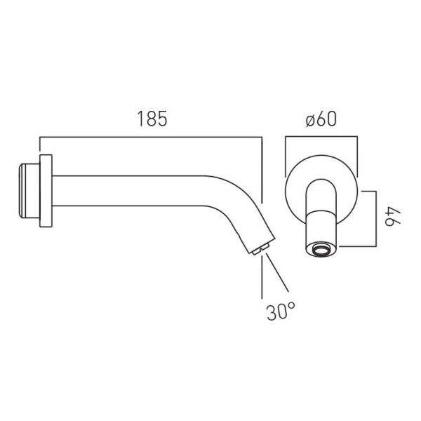 Vado Individual I Tech Brushed Gunmetal Infra Red Wall Mounted Basin Spout #2