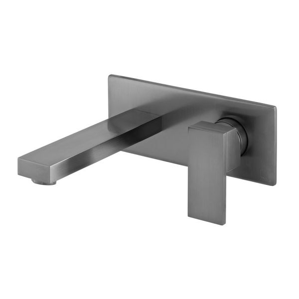 Vado Individual Notion Brushed Gunmetal Wall Mounted Basin Mixer Tap