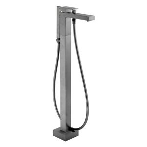 Vado Individual Notion Brushed Gunmetal Floor Mounted Bath Shower Mixer Tap