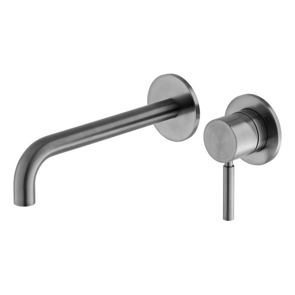Vado Individual Origins Brushed Gunmetal Two Hole Wall Mounted Basin Mixer Tap