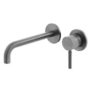 Vado Individual Origins Knurled Brushed Gunmetal Two Hole Wall Mounted Basin Mixer Tap