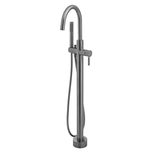 Vado Individual Origins Brushed Gunmetal Floor Mounted Bath Shower Mixer Tap