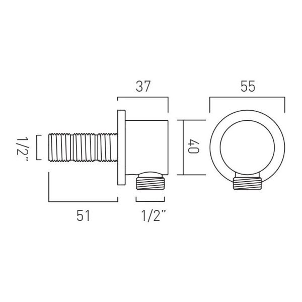 Vado Individual Brushed Gunmetal Round Wall Outlet #2