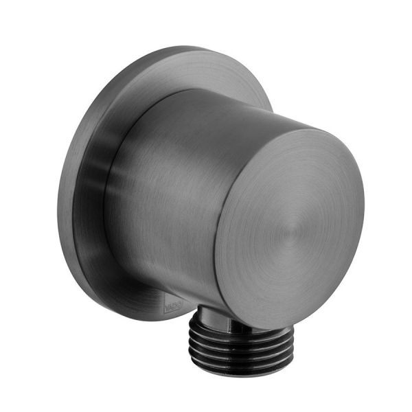 Vado Individual Brushed Gunmetal Round Wall Outlet