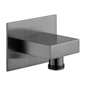 Vado Individual Brushed Gunmetal Square Wall Outlet