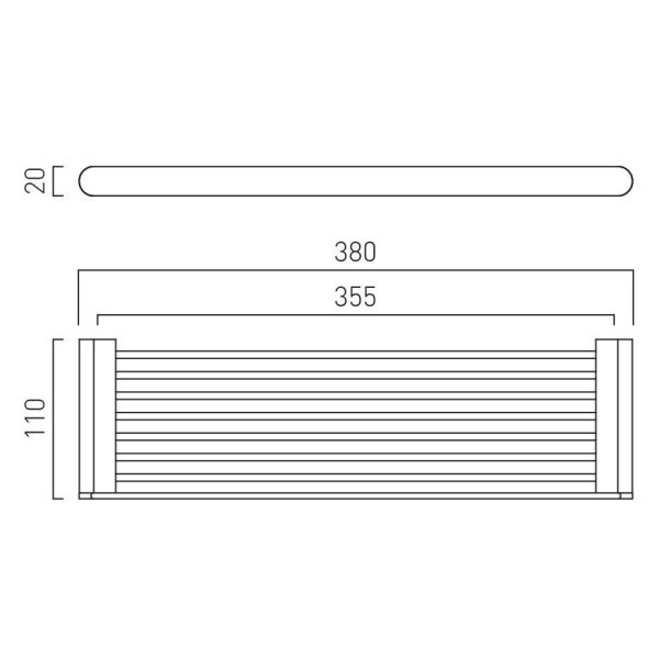 Vado Individual Photon Brushed Gunmetal Shelf 380mm #2